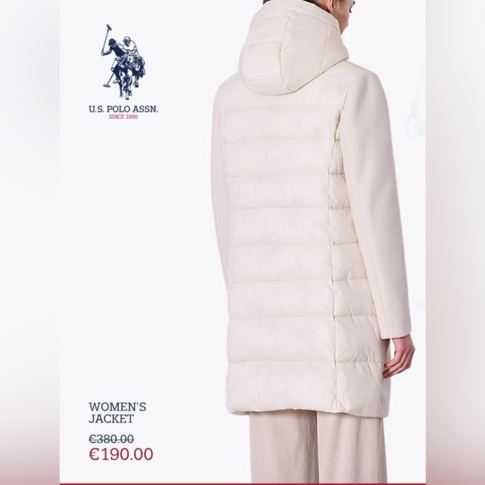 U.S. Polo Assn. Packable Lightweight Jacket Winter Pearl Size XL